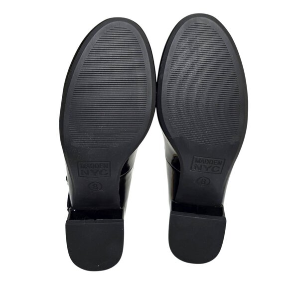 Madden NYC Patent Mary Jane Platform Low Heel Womens Sz 8 Adjustable Strap Black - Picture 10 of 12